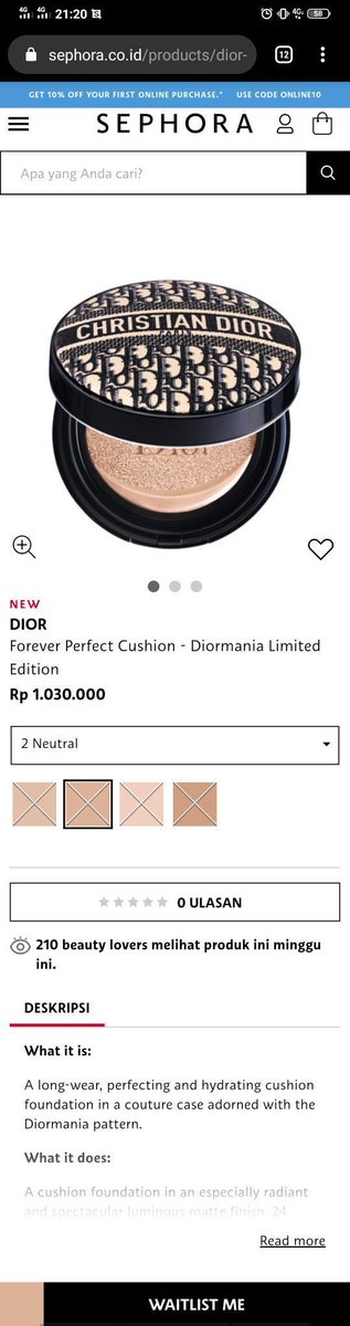 dior cushion sephora