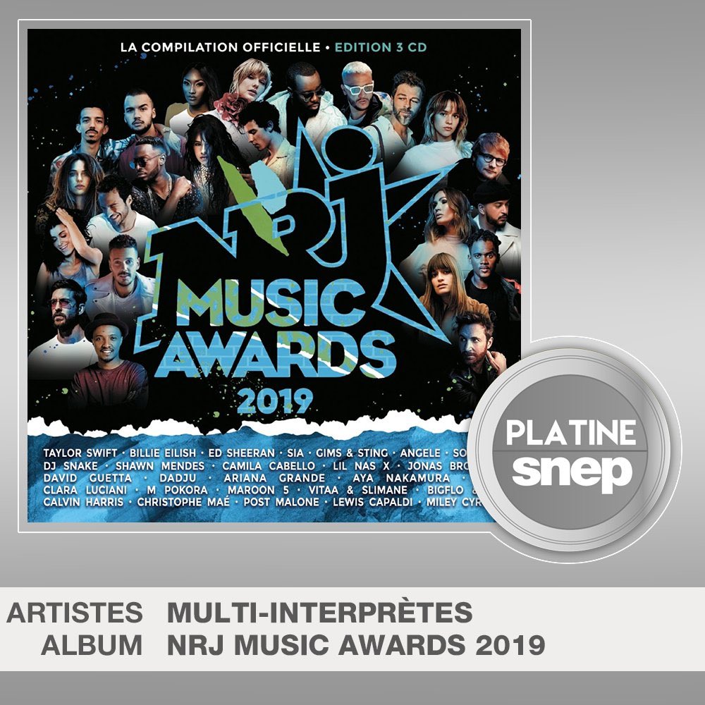 Le Snep On Twitter La Compilation Nrj Music Awards 2019 Est Certifiee Album Platine 100 000 Equivalents Ventes Bravo