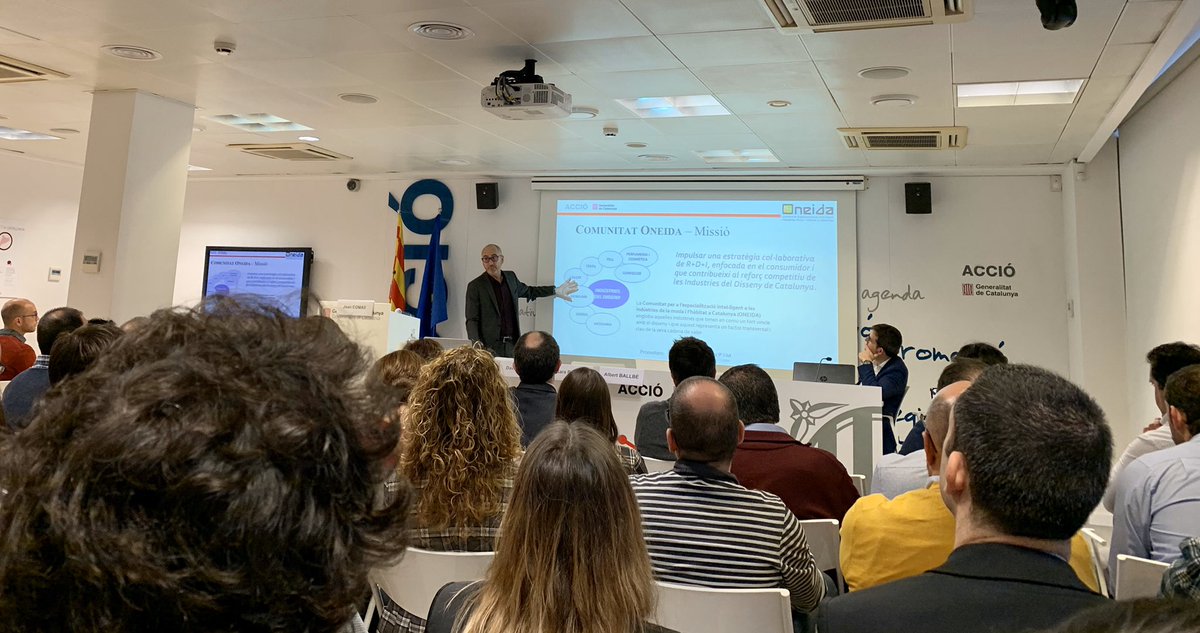 Sandra_colom's tweet photo. Avui #Kickoff #ONEIDA #ComRIS3cat liderada per @CENFIM @modaccat i amb la presencia de les 40 entitats #ecosistemaRDIcatalà que executaran els versos #RDIprojectes #hightech #CATtech https://t.co/02mBiFUmrD