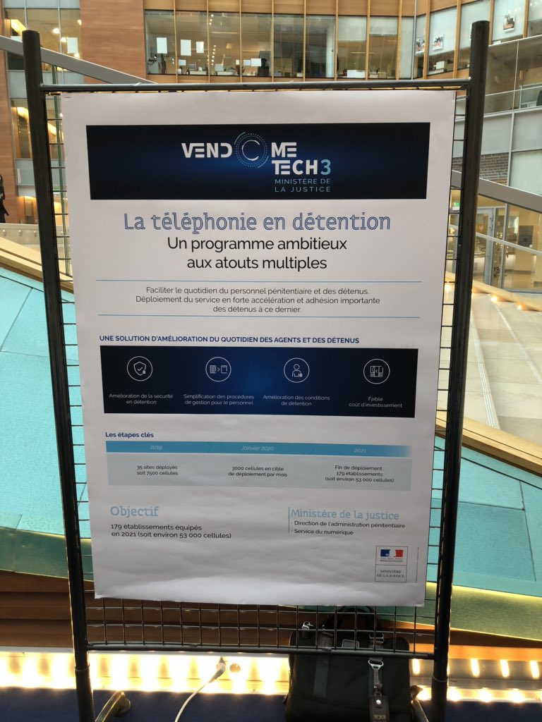 LemoutonClaris1's tweet photo. La téléphonie en détention, un projet #pénitentiaire présent à #vendometech aux objectifs ambitieux :
✅#sécurité
✅ #insertion des détenus
✅#innovation
@justice_gouv @StBrdn https://t.co/wERw396o4Y