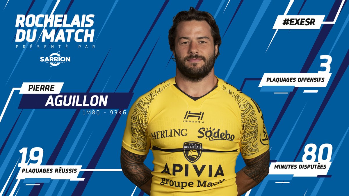 staderochelais's tweet photo. Gros match de Pierre Aguillon en défense face aux @ExeterChiefs samedi soir 💪 #EXESR #ChampionsCup #FievreSR https://t.co/oGyTLolGEz