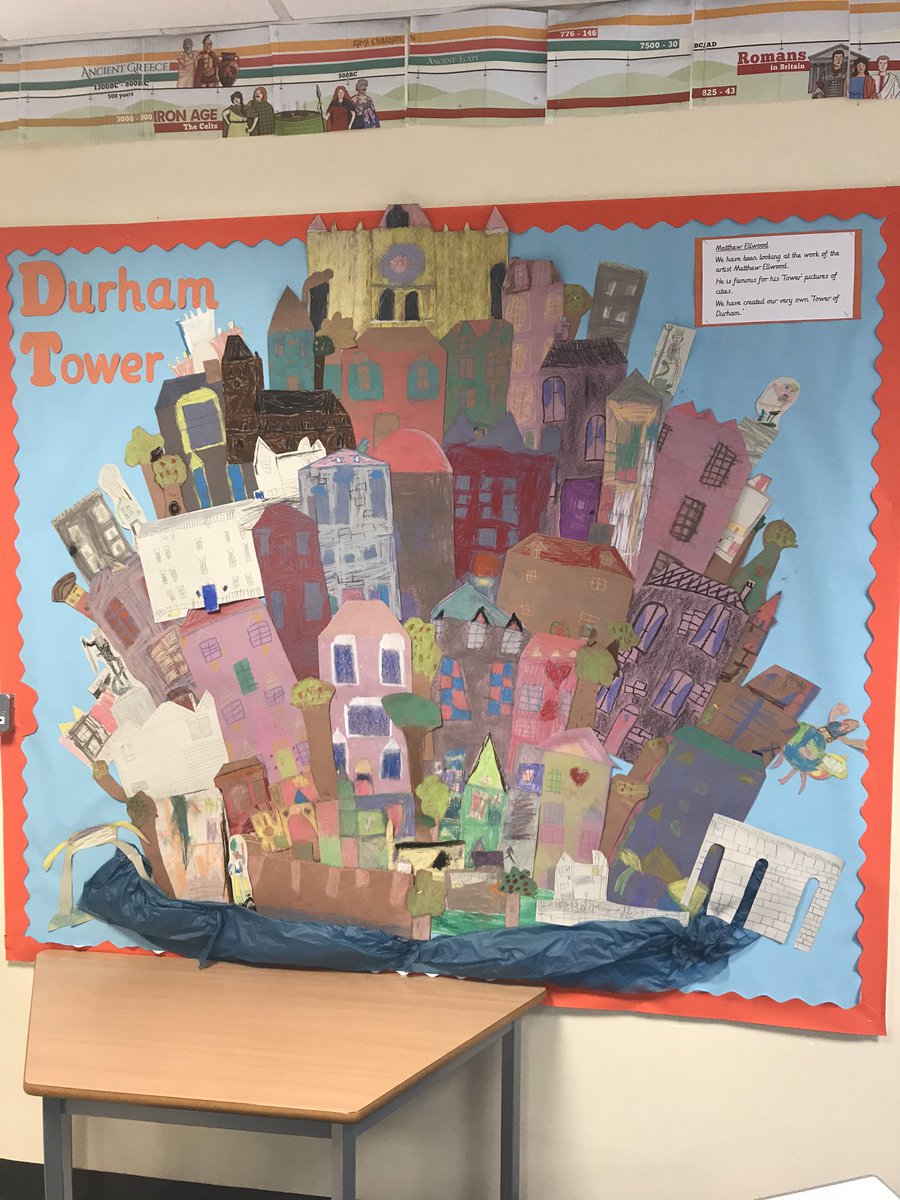 dunelmclass's tweet image. Our Durham Tower inspired by Matthew Ellwood’s Tower of Durham and Back to the Tower of Durham.  We loved learning about this!