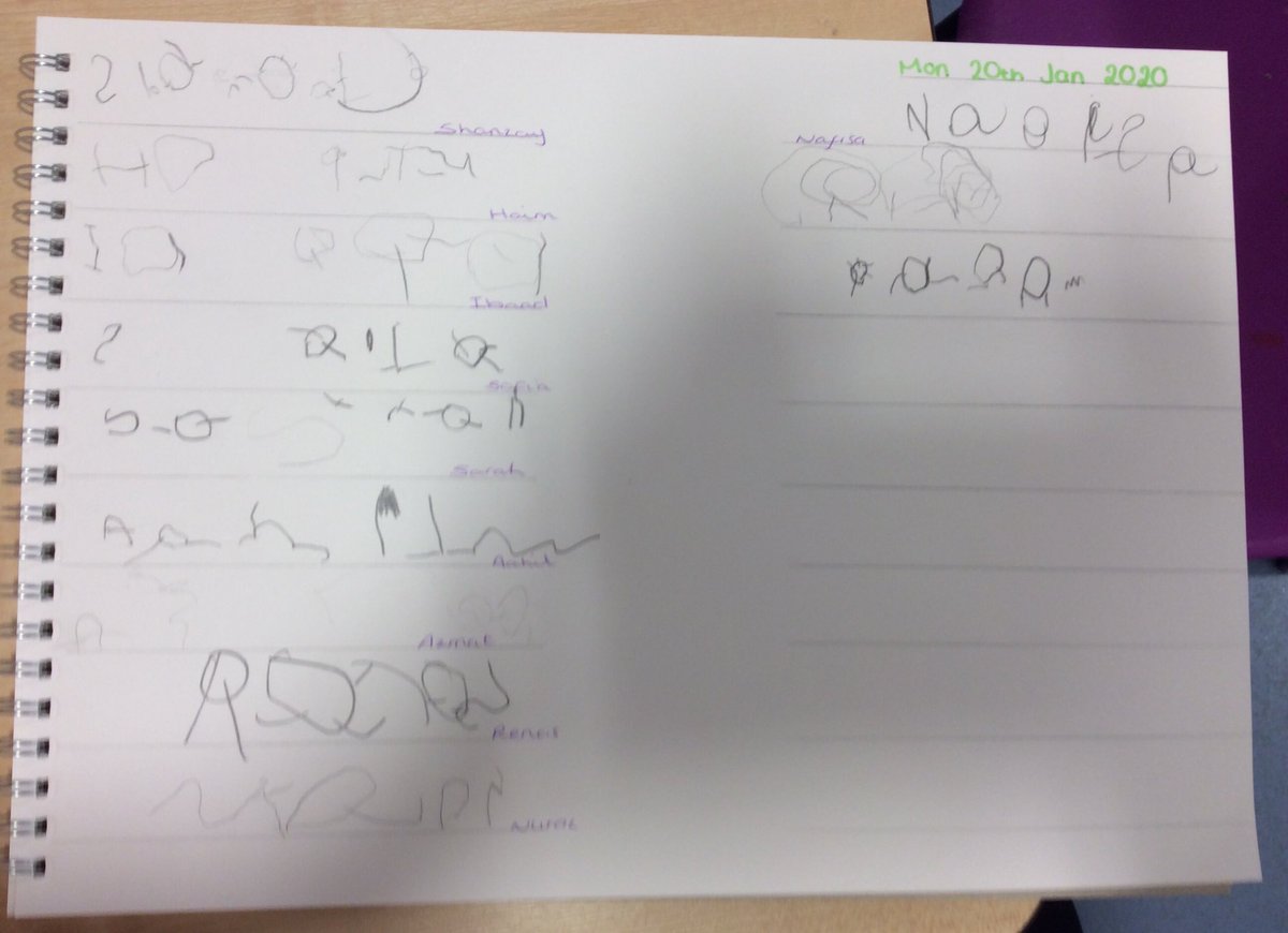 ClassNorthmoor's tweet photo. Some brilliant name writing from the morning children https://t.co/8ewI8KC67T