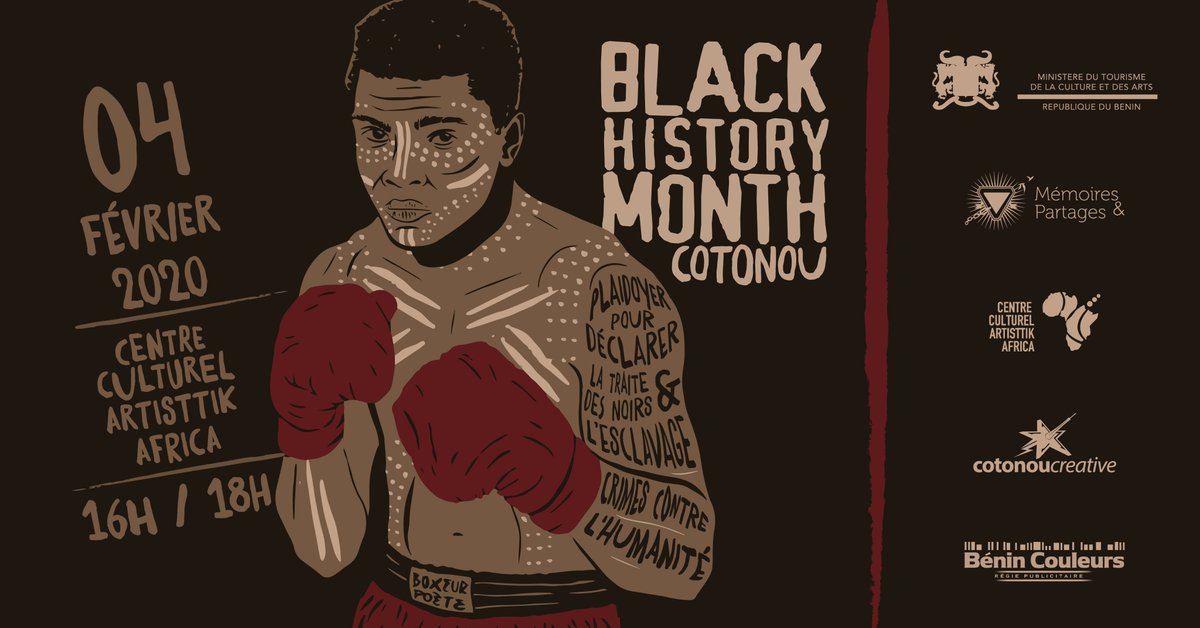 Mardi 4 Février 2020 - de 16H00 à 18H00 à Artisttik Africa.
Plaidoyer pour déclarer au #Bénin la traite des noirs et l'esclavage crime contre l'humanité.
Orateurs principaux: Camille AMOURO, Karfa Sira DIALLO et une figure haïtienne résidant à Cotonou.
#Wasexo #BP229