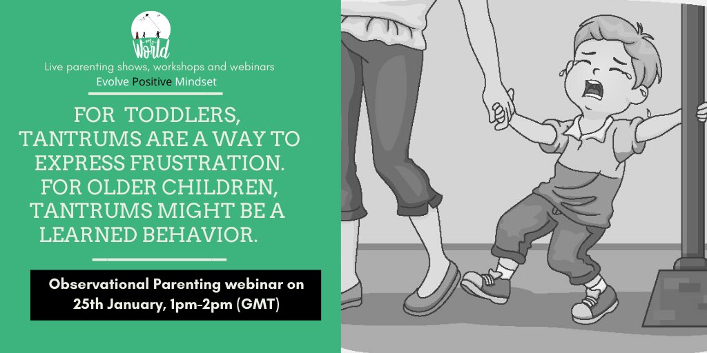 Tantrums are a normal. Don’t judge yourself as a parent based on how many tantrums your child has. Instead, focus on how you respond to the tantrums. 
FREE Webinar onJan 25th, 1pm -2pm, to understand ways to manage tantrums 
bit.ly/webworld1
<a href="/AuthorInMeUK/">Author In Me</a> <a href="/Raageshwari1/">Raageshwari</a>