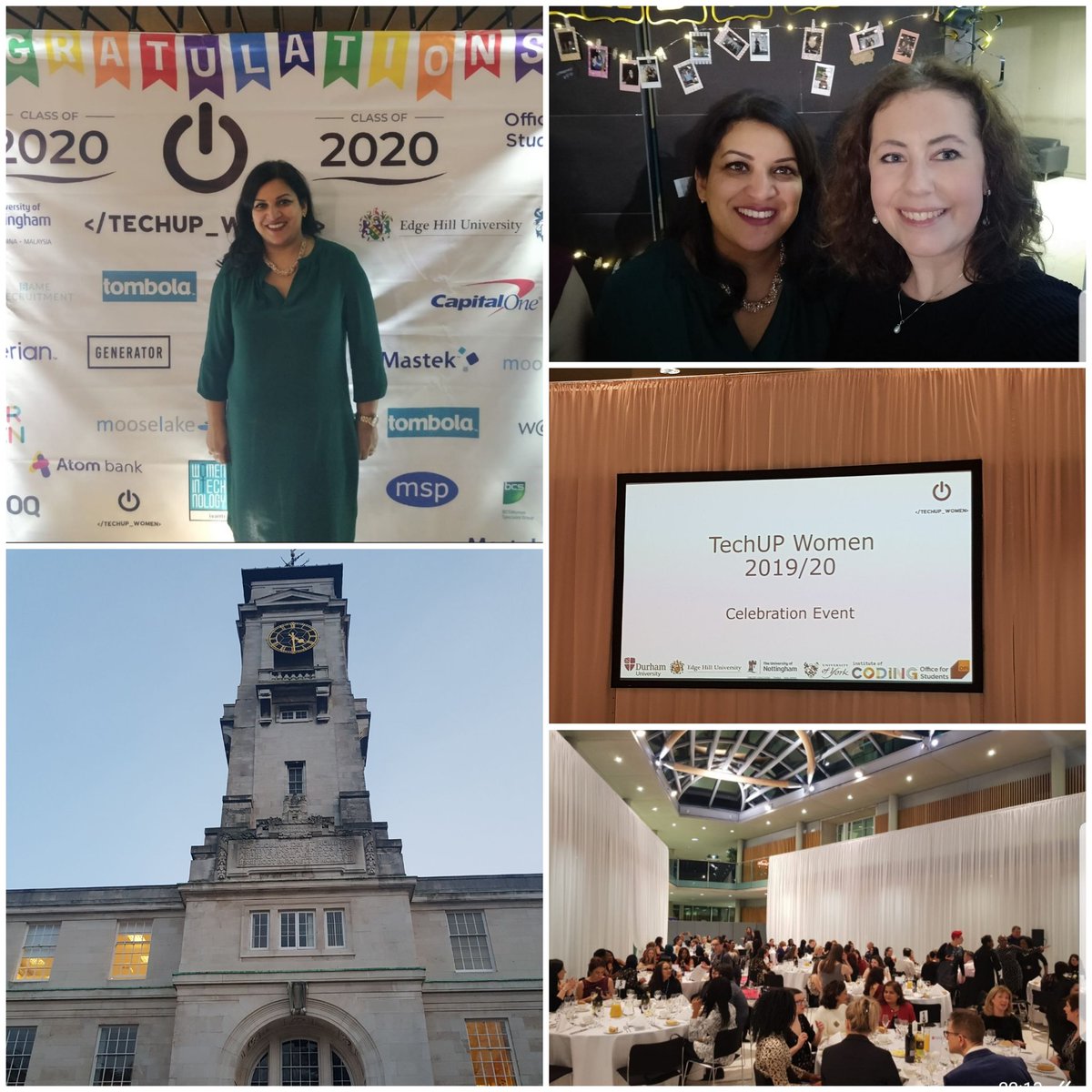Great Sat eve <a href="/UniofNottingham/">Uni of Nottingham #WeAreUoN</a> celebrating the graduation of the first 100 women on the @TechUpWomen project upskilling women into future #tech roles.

As a #mentor I finally met my #mentee @JaneHarding_ and the organisers <a href="/Dr_Black/">Professor Sue Black OBE Keynote Speaker 🇺🇦</a>
<a href="/CristeaProf/">Prof. Alexandra I. Cristea</a> <a href="/durham_uni/">Durham University</a> <a href="/IoCoding/">Institute of Coding</a> 
#STEM #tech