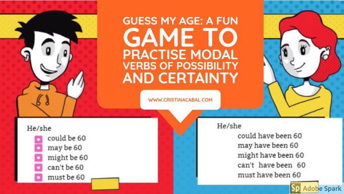 blogdecristina's tweet photo. You're gonna love this game to practise modal verbs. It has the most appealing ingredients: celebrities, music, competition, ... and lots of learning. https://t.co/MqAg4MOqbO #modalverbs #genially #interactivepresentation 
@genially_es #geniallyambassador https://t.co/eqJa88zz3v