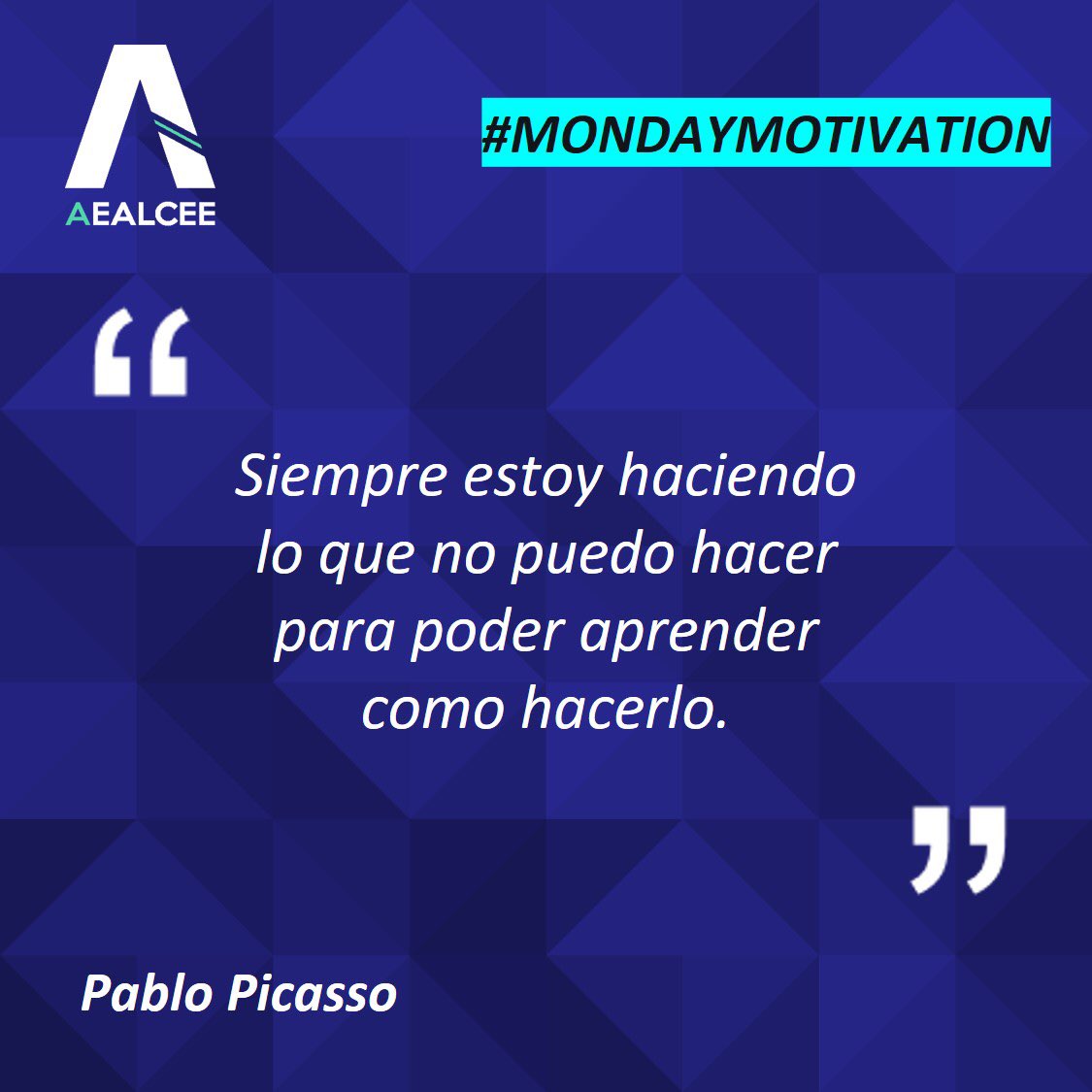 AEALCEE's tweet photo. Haz que este Blue Monday sea menos blue. 🗣 #MondayMotivation #PabloPicasso #AEALCEE https://t.co/zM6Byfpkcx