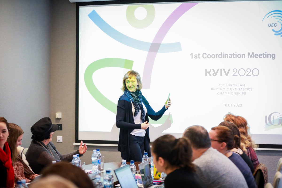 EChKyiv's tweet photo. An active stage of preparation for the European #RGChampionships2020 has begun. We have successfully held our 1st coordination meeting with the representatives of the @UEGymnastics, the TechCom and the LOK. Look forward to seeing all #RG fans in #Kyiv. May, 21-24. https://t.co/fY1AH8nMDA