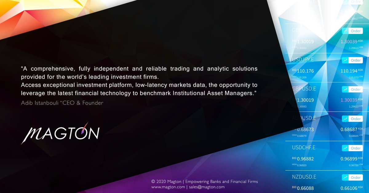 MagtonGmbH's tweet photo. Magton is the only fully independent #brokerage solutions provider, offering a wide range of breathtaking technologies such as @Invaxis Terminal, Ginses Markets Data, RFA and more.

https://t.co/phSN7f2d0K

#financialservices #forex #brokerage #fintech #fx #crypto #blockchain https://t.co/qea1xxB29C