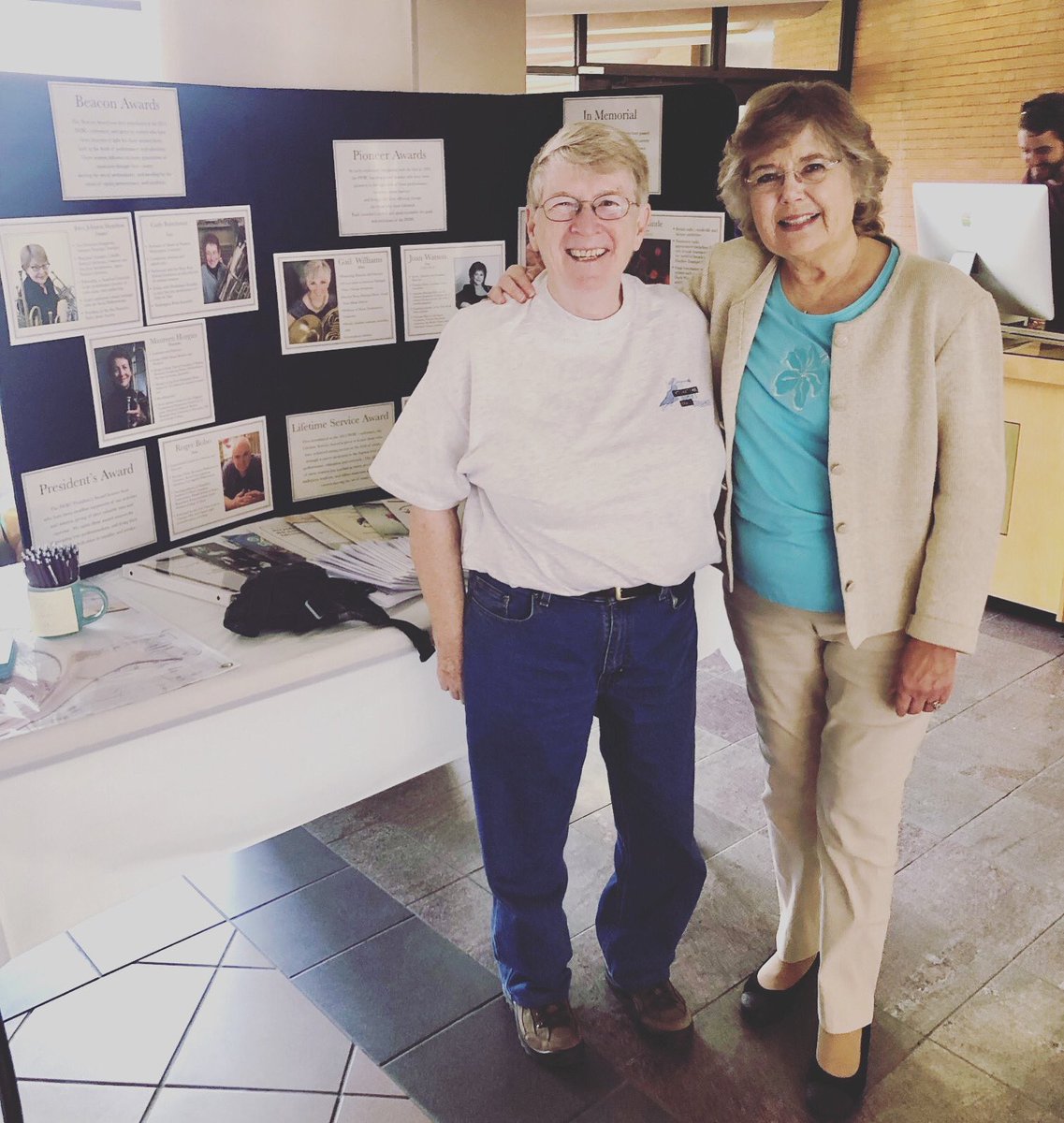 IWBC_BRASS's tweet photo. Carole Dawn Reinhart, trumpet soloist. Educated at University of Miami and Juilliard, made her career in Vienna after traveling on a Fulbright scholarship. Awarded the Pioneer Award at IWBC 2003 in Normal, IL. Pictured w/Susan Slaughter at #iwbc2019 #mentormonday #pioneer #leadon https://t.co/V6hLZPaq7w