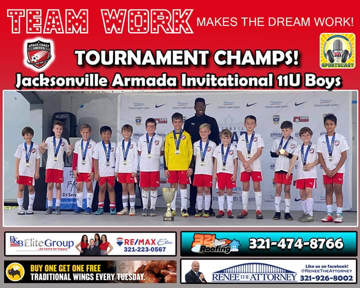 321sportscast's tweet image. TEAMWORK MAKES THE DREAM WORK: THEY WON THE CUP! That's right, the 11U Boys Red Team from @scusc won the Jacksonville Armada Invitational. Coached by Nic Nazon, the team was able to battle through several hard fought close games and come out on top with the trophy. Way to #REP321