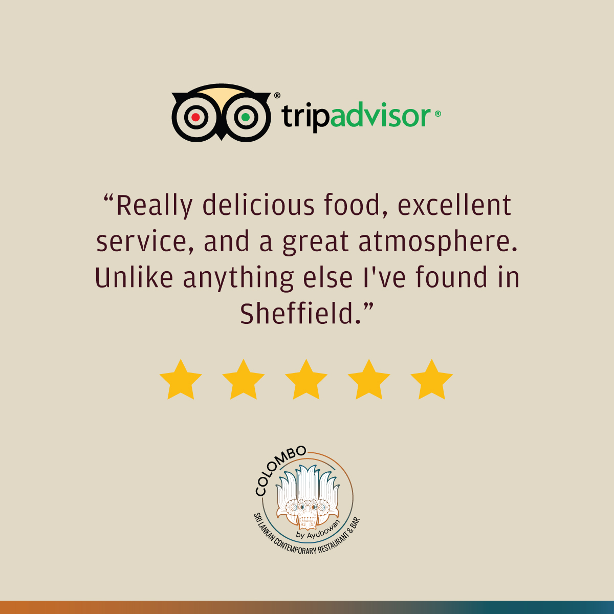 Colombo_Sheff's tweet photo. "...Really delicious food, excellent service, and a great atmosphere. Unlike anything else I've found in Sheffield. " 
.
.
.
#reviews #sheffield #dinnerparty #healthyfood #myfood #colombobyayubowan #veganeats #vegan #veganfood https://t.co/guBYMpQzrW