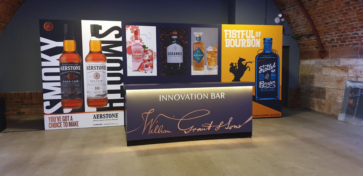 RocketMediaUK's tweet image. .... installation at The Argyle Street Arches venue in Glasgow, 370 miles north. 3 sets of branded bars, stretched fabric graphic backdrops and menus. Thank you, Effective Events. @EventSolutionUK @argyleSTarches