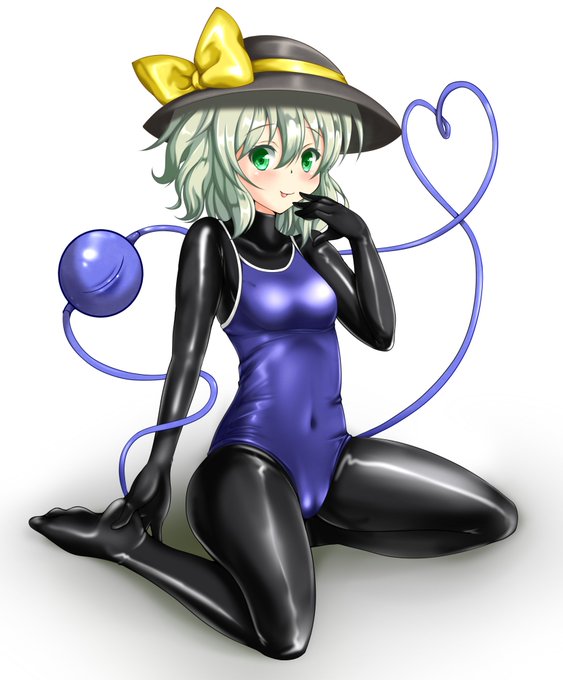 前描いたスク水こいしちゃんにラバースーツを付いたしてみた|ω・) 