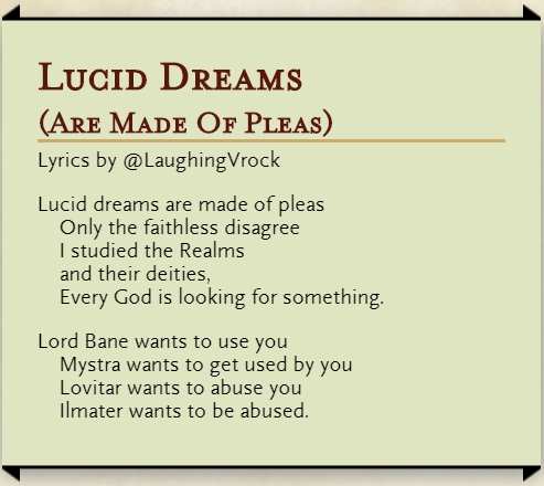 LaughingVrock's tweet photo. I know it's not #FF but I wanted everyone to follow @OfBogo. I had a vision of it, a dream per se, a lucid dream. This calls for a song.
#DnD #dnd5e #dungeonsanddragons #rpg #ttrpg #tabletopgaming https://t.co/GS6Cq3KNqn