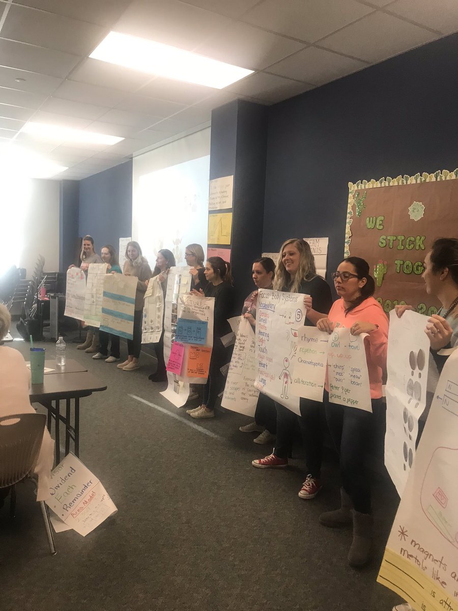Amazing WE teachers showing off their top notch anchor charts during OOL training.
