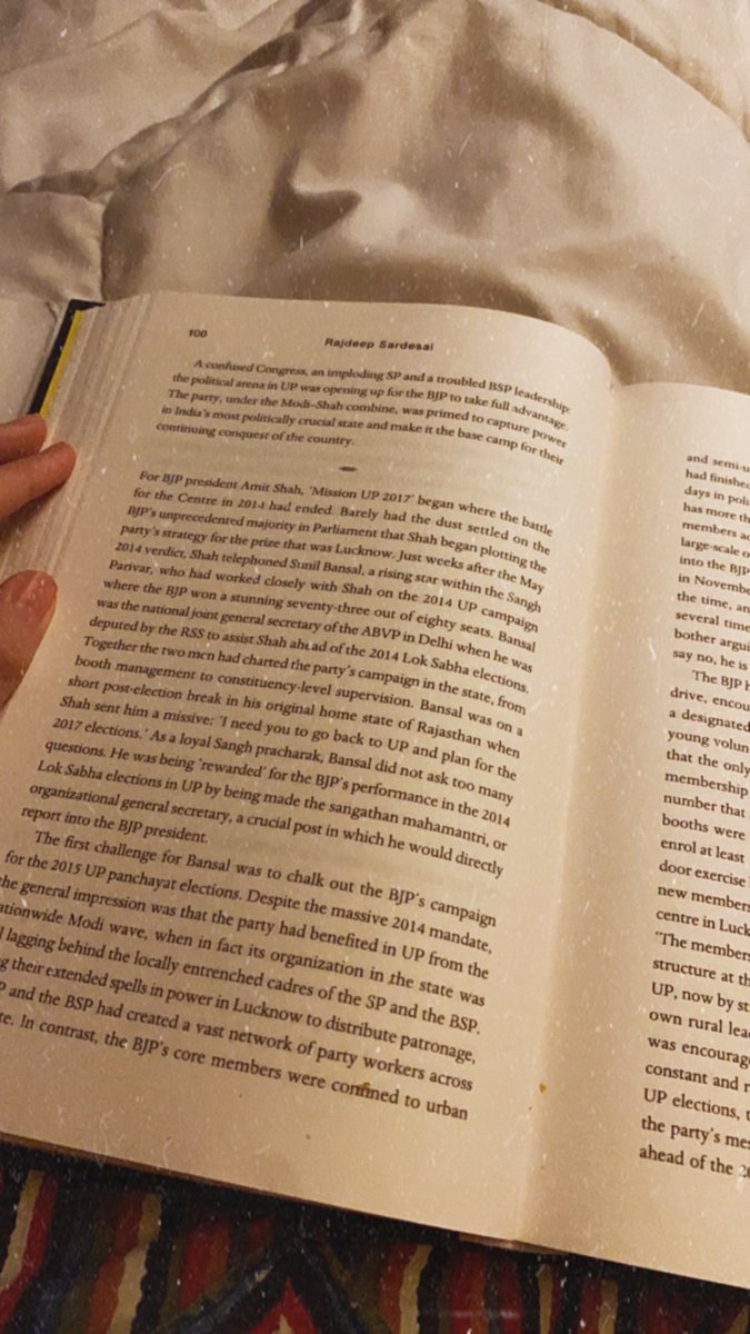 Karishma_Mehta5's tweet photo. 100 pages of How Modi Won India 2019 & I’m hooked! @sardesairajdeep - I love how the book’a laced with little anecdotes & inner circle conversations within the myriad of Indian politics. #Reading https://t.co/E97ptbDk6r