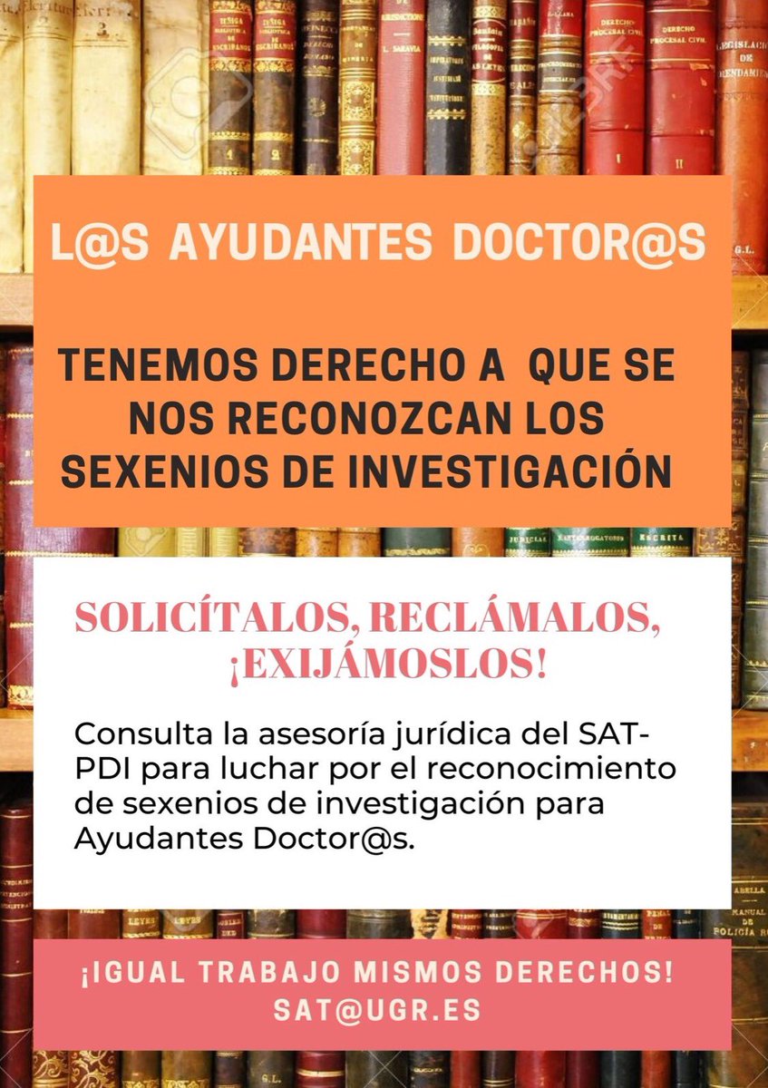 Los ayudantes doctores tenemos derecho a que se nos reconozcan los sexenios de investigación