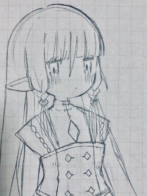 色紙に描こうかと思ったらラフで力尽きた 