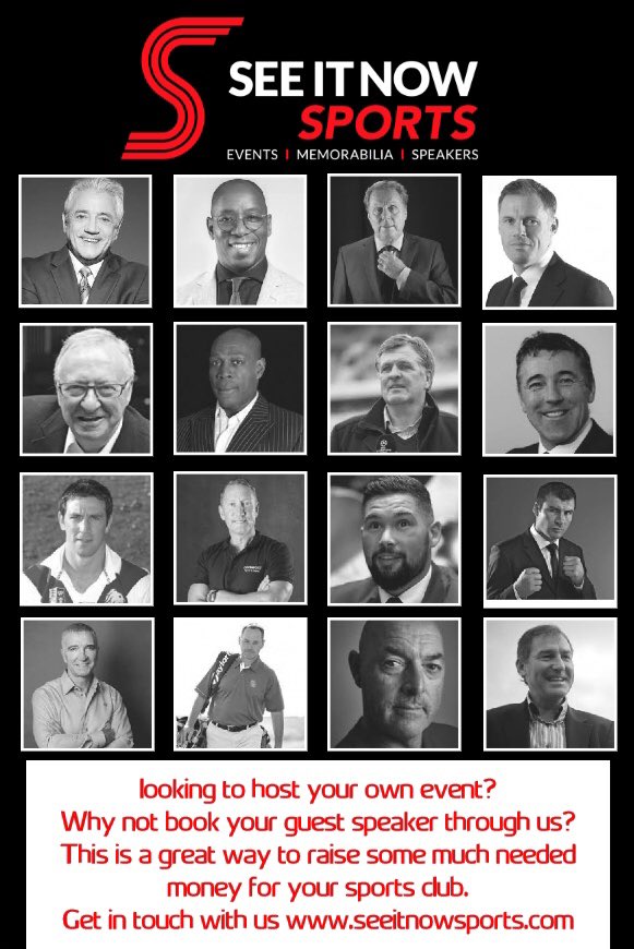 seeitnowx's tweet photo. Are you looking to host your own sporting lunch and looking for a guest speaker? Why not get in touch with us to help you book your speaker or compere. We have worked with many sporting greats and can help you organise your event! ⚽️⛳️🥊 #sportinglunch #guestspeaker #comperes https://t.co/egP3x6fOXh