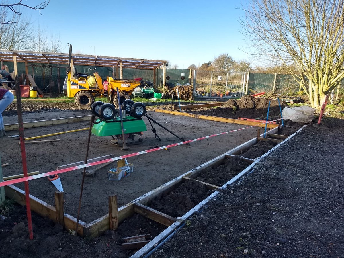 Lindengate's tweet photo. The footings are laid for our new woodwork workshop @Lindengate #TherapeuticWoodwork can be used to alleviate the symptoms of #depression #anxiety and #PTSD Our Gardrners will be able to #learm new skills and get #creative surrounded by #nature https://t.co/T7CiNMjEKt