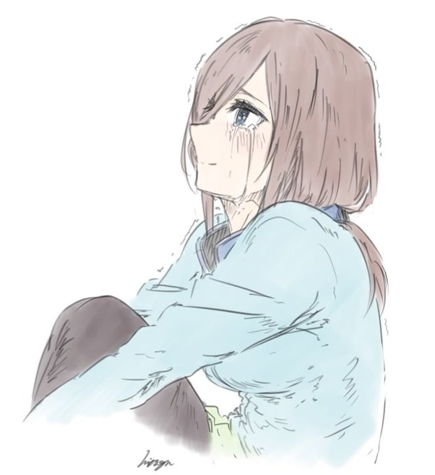 MiさんがTwitterに投稿した中野三玖(五等分の花嫁)のイラスト。