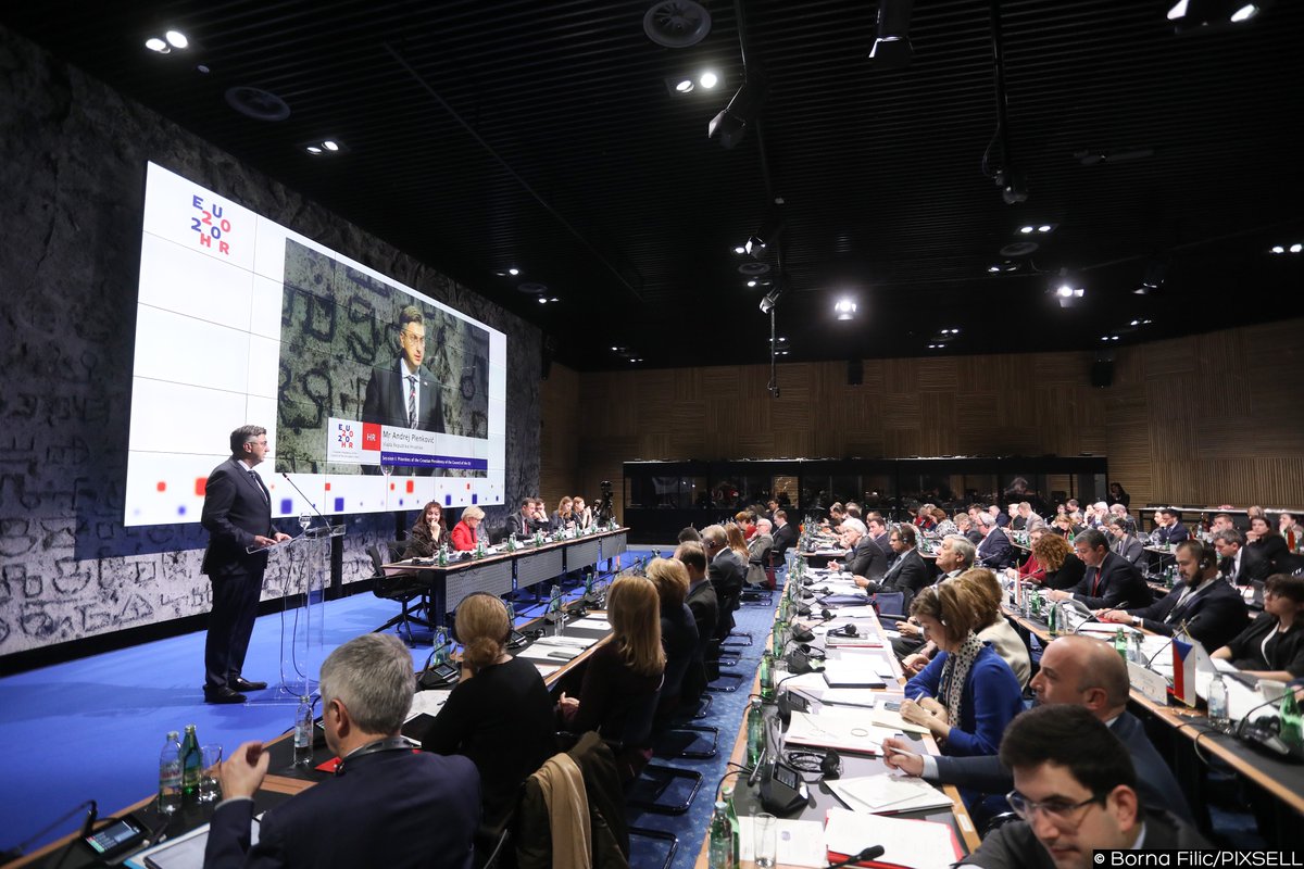 U Nacionalnoj i sveučilišnoj knjižnici održan je sastanak predsjednika parlamentarnih odbora za europske poslove država članica EU-a (COSAC). @EU2020HR <a href="/VladaRH/">Vlada Republike Hrvatske</a> 
📷 Borna Filić/PIXSELL
