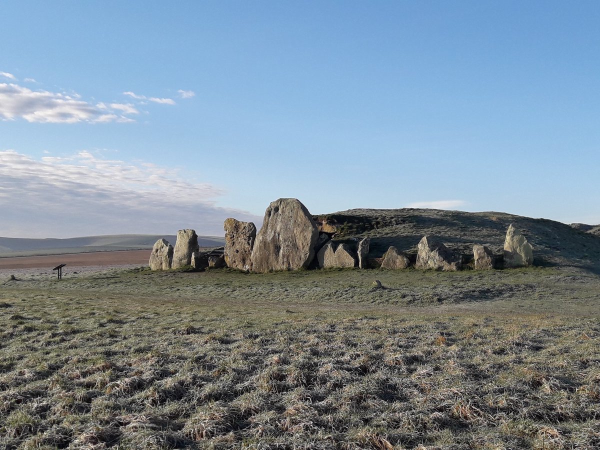 A beautiful frosty morning up on West Kennet Long Barrow. The grass and the stones are glittering in the sunshine!