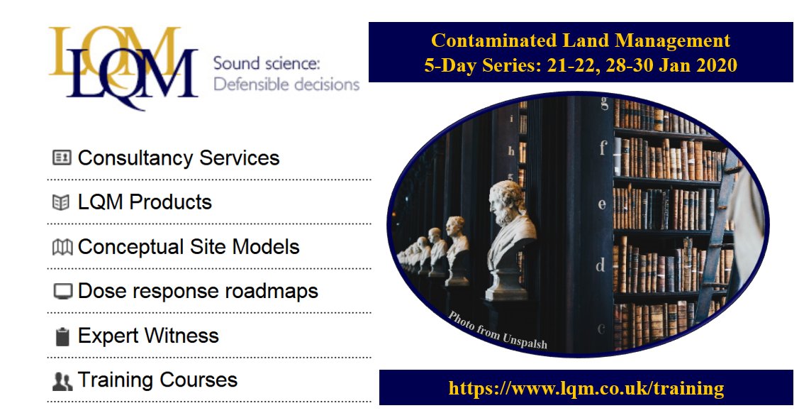 lqmTWEETS's tweet photo. #Legislation #Part2A #NPPF #RiskAssessmentFramework #ConceptualSiteModel in #ContaminatedLand #Management all in Day (1 of 5) training for LQM. Starts tomorrow 21 Jan.
Select one or more days, option to defer missed days until next series if needed.
https://t.co/pnAyYejvyH https://t.co/h7tJR6H3bA