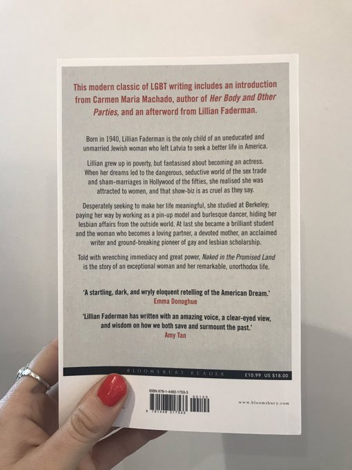 Clairebrowne27's tweet photo. FINISHED COPIES ARE HEEERE! This gorgeous, incredibly moving book is my first acquisition for Bloomsbury. 
The memoir of @lillianfaderman, introduced by @carmenmmachado - it's out in Feb. #LGBT #LGBTLiterature https://t.co/ypM6Hnvaeu
