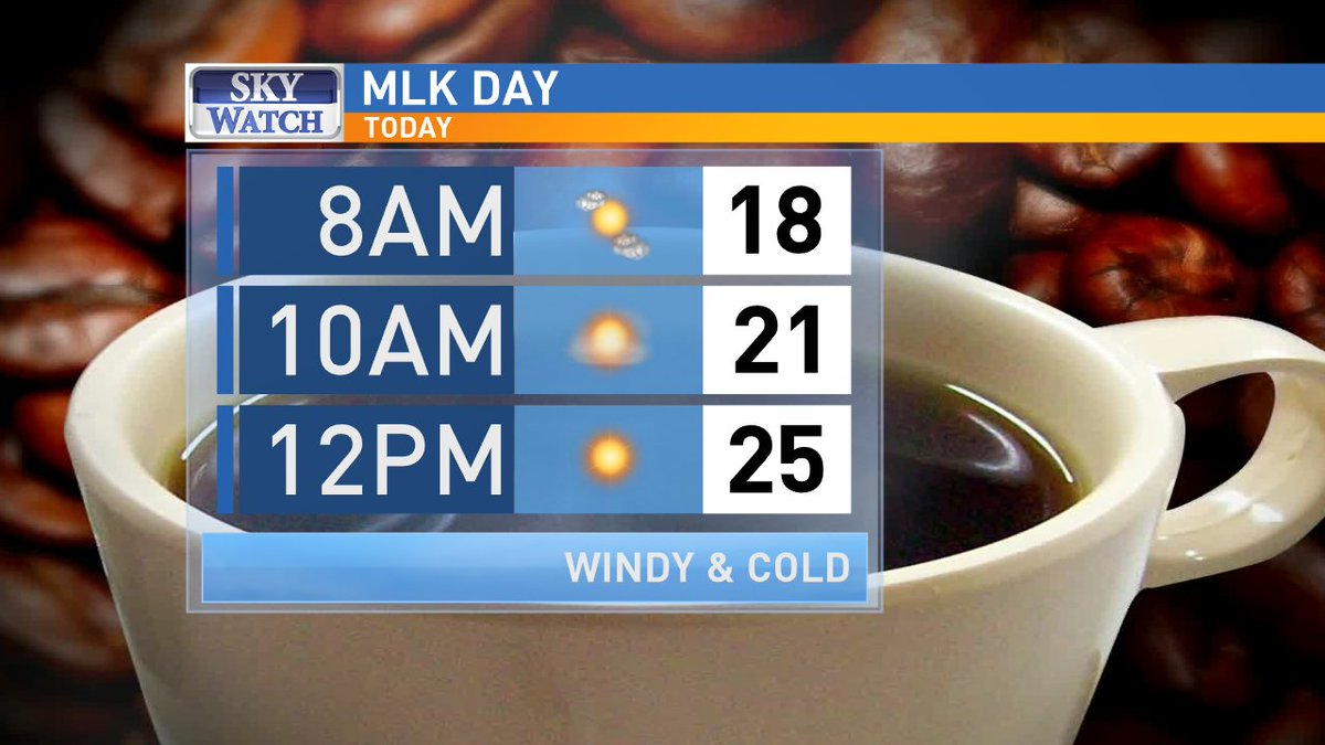 IngridAllstaedt's tweet image. This MLK Day is a COLD one! Feels like the teens and 20s all day. Stay warm! @WLOS_13 #mlkday #cold #avl #weather #windchilladvisory