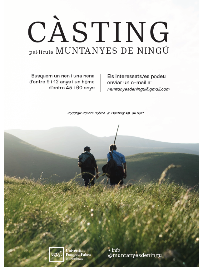 ajuntamentsort's tweet photo. 🎬 Càsting "Muntanyes de ningú"
👦🏻👧🏻 Es busca nen i nena 9-12 anys
👨🏻 Home 45-60 anys
📅 Data límit: divendres 24 gener
ℹ️ +info https://t.co/Rx4UH0tore https://t.co/9jPVfG6n0T