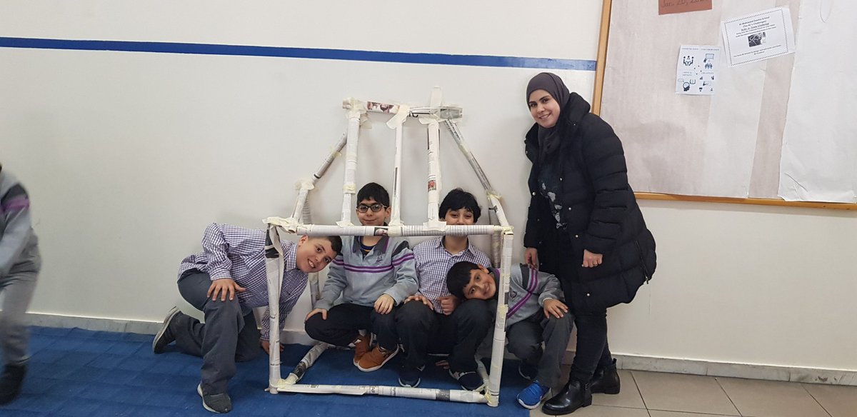 rana_elmajzoub's tweet photo. With #Collaboration our young learners #Communicated with their parents to #Creatively build towers out of newspapers. They were #Critical_thinkers #jan_20_2020 #4Cs @DawhaHighSchool https://t.co/T3eCYUuJgq