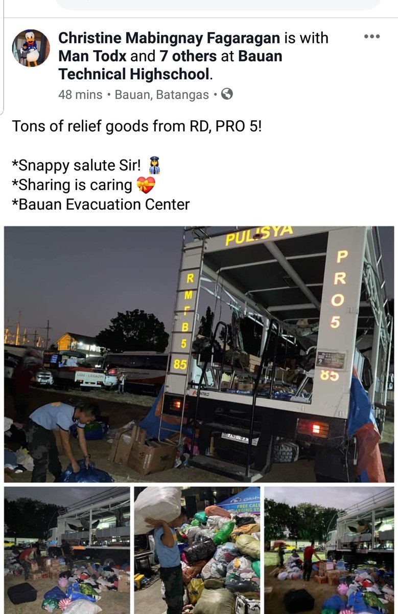 Ika nga po... Sharing is Caring. Thats why we share because we care.
 Your all welcome. Keep safe mga kababayan. 😘😘😘

m.facebook.com/story.php?stor… <a href="/pnppio/">Philippine National Police</a> <a href="/dpcrpublicinfo/">PNP DPCR PID</a>