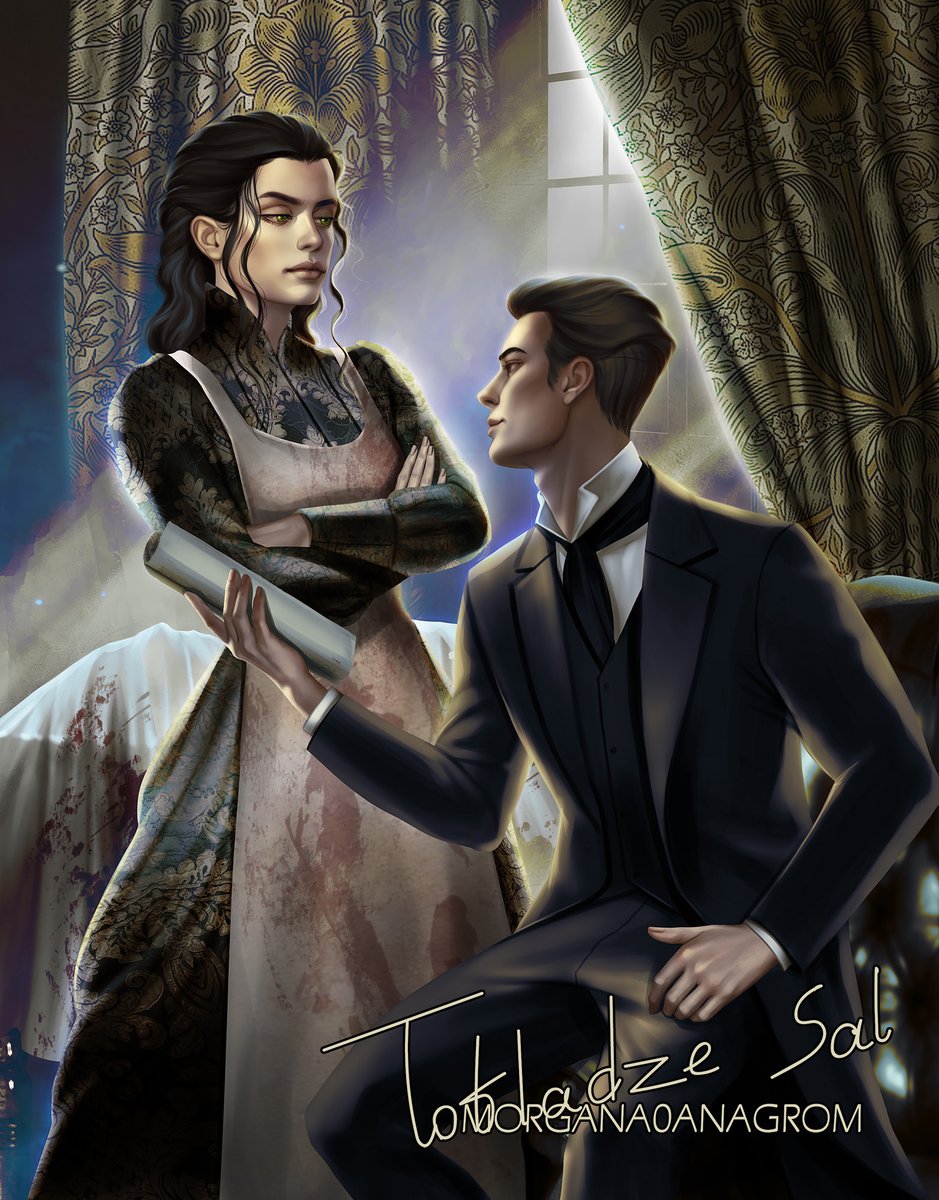 I had so much fun drawing this. Especially that dead body behind her😅Characters are #AudreyRose and #ThomasCresswell from Stalking Jack the Ripper book series by @KerriManiscalco  #bookcharacters #stalkingjacktheripper #huntingprincedracula #escapingfromhoudini #fanart