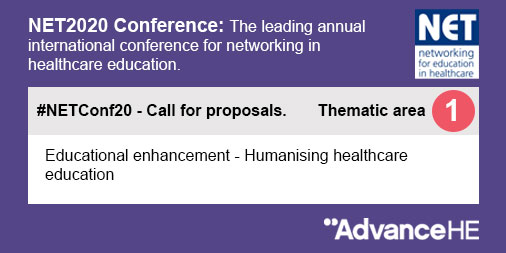 AdvanceHE's tweet photo. The #NETConf20 call for papers is open. Submit a paper that addresses one of the four conference themes including ‘Humanising healthcare education'. Find out more and submit your paper online by 7 February 2020: https://t.co/2XnKiq4qVQ #healthcare #education https://t.co/UnsQptOEsK