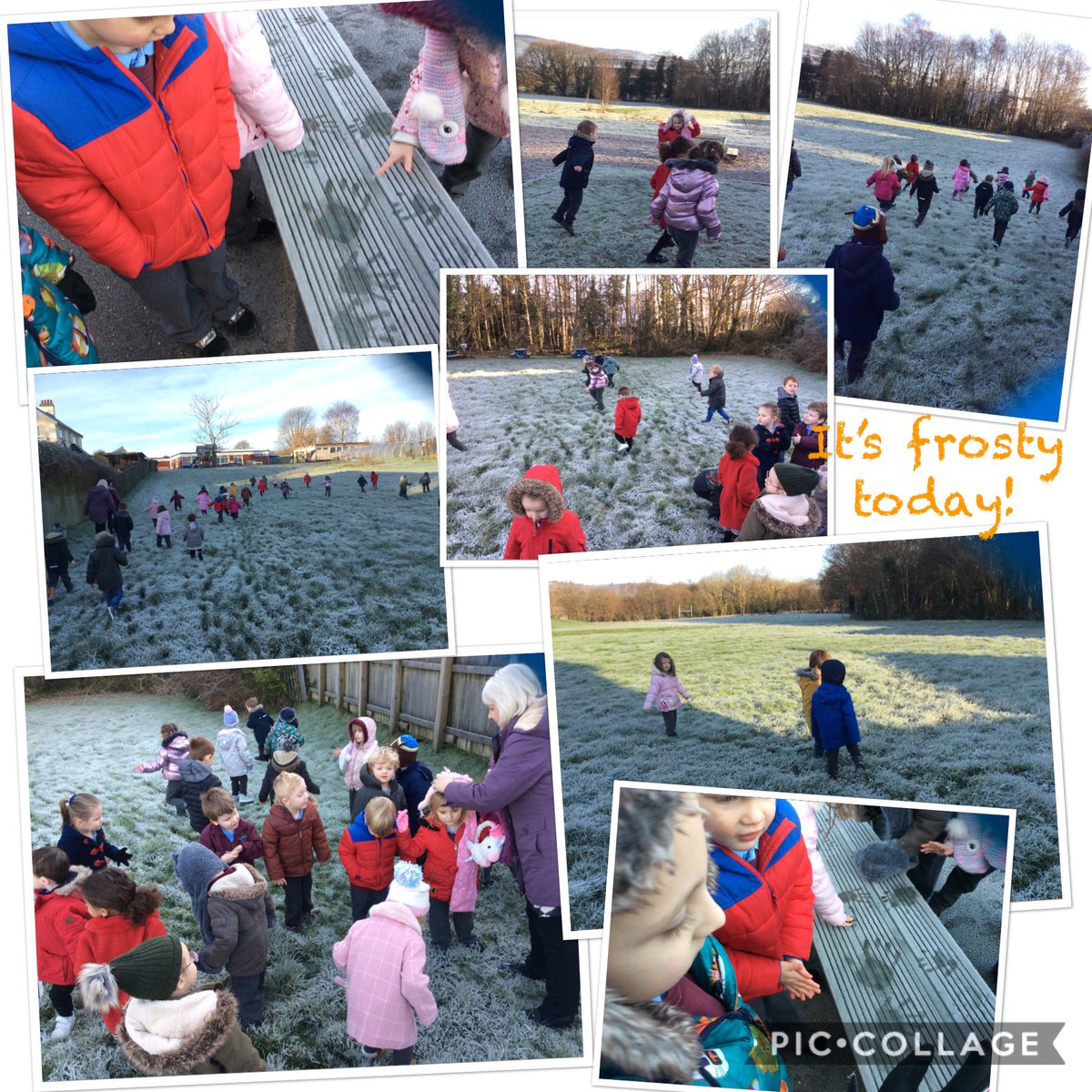 Plasyfelin's tweet photo. Investigating the frosty morning #plapnursery #plapkuw #plapscience #plaplanguage https://t.co/36vj6OvxKf