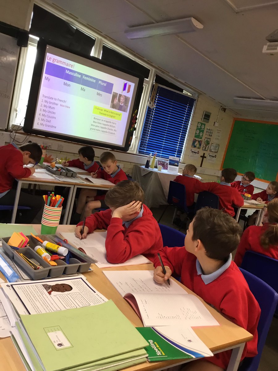 StBarnabasCE's tweet photo. The experience of having expert French lessons for the children is amazing. The children are enjoying and engaging with every lesson. Keep it up guys and thanks to @DarwenAcademy for lending us your experts. #frenchiscool #gettingbettereverytime https://t.co/SBnR1pKZBN