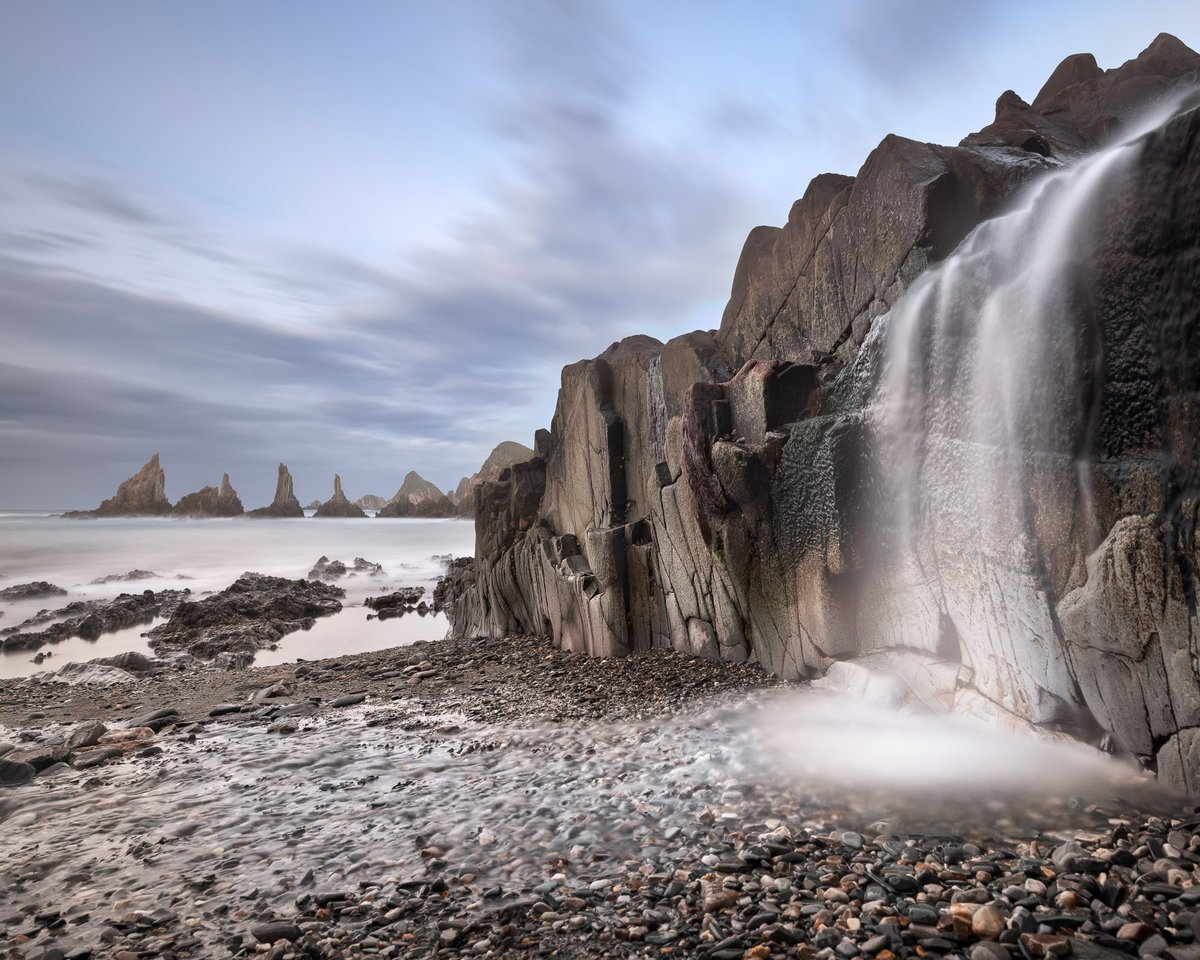 Playa de La Gueirua in the Evening, Asturias, Spain
