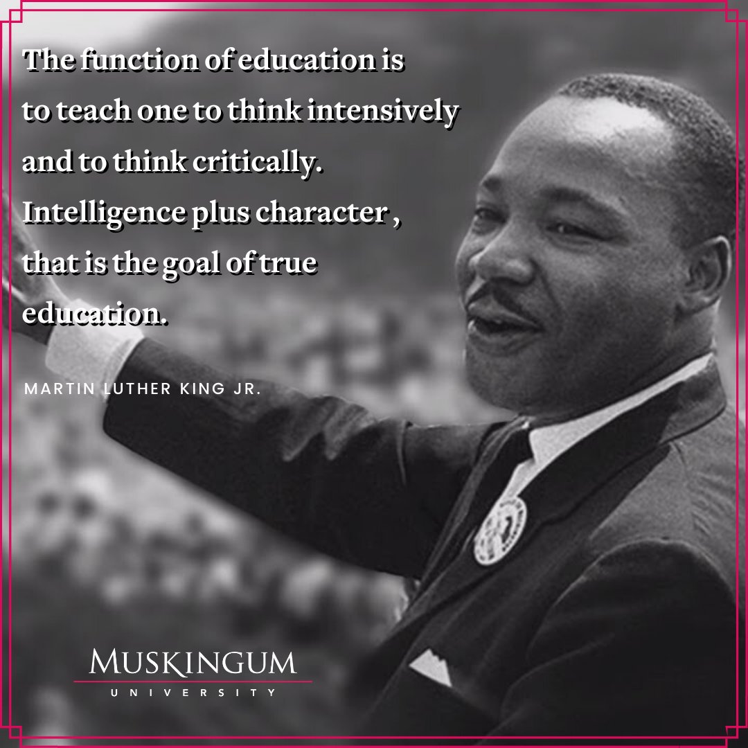 MuskingumUniv's tweet photo. Today we honor the legacy of the Reverend Dr. Martin Luther King Jr.  #mlkday #martinltutherking #martinlutherkingjr https://t.co/0WDEf8ydPn