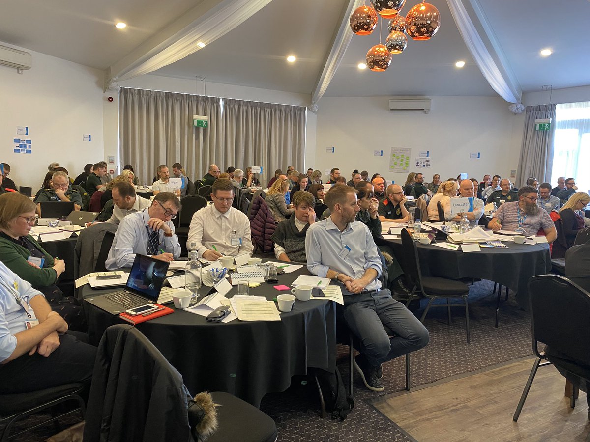 A room of 100 people working on #everyminutematters pledge to reduce hospital handover to 26 min by end March 2020 and increase to a team of 500 by 21st April summit - will nail it! @powerNHS @NWAmbulance @daren_mochrie @JaneC83816690 @NWAmb_Jayne @rstandeven09 #endcorridorcare