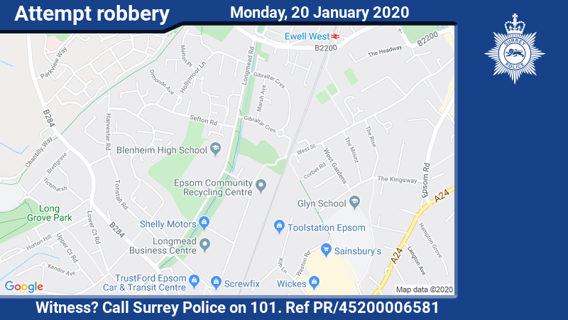 Can you help following attempt 9am 17/1 in Longmead Rd #Epsom? Suspect got into victim's red Fiat Abarth which stopped near Blenheim School. 3 men seen nr vehicle with boot up shortly afterwards. Pls call 101 w/info
surrey.police.uk/news/surrey/ne…