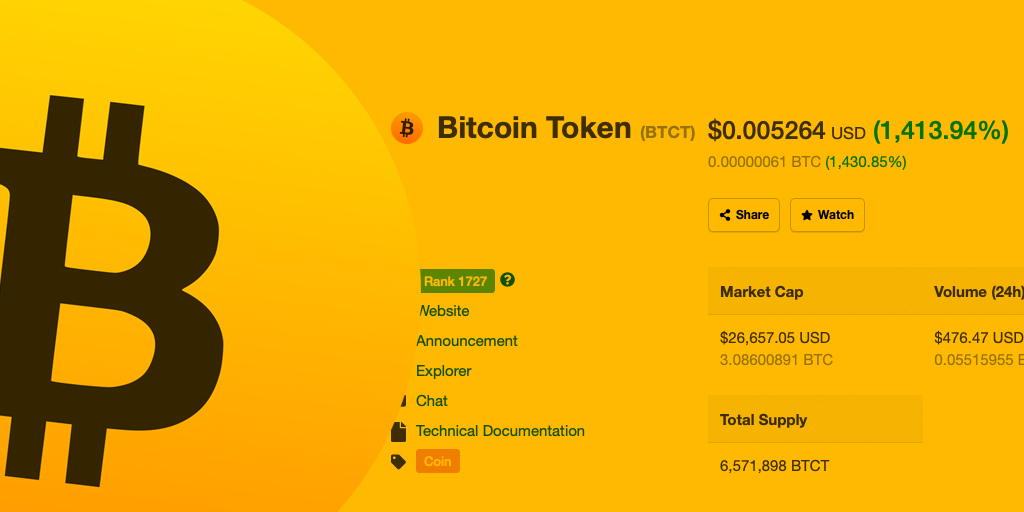 🥳🥳🎉 we are officially on CMC with exchange info now. A great time to buy $BTCT before its too late.
coinmarketcap.com/currencies/bit…