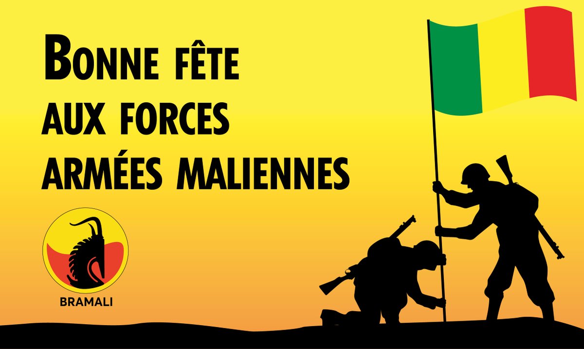 BRAMALI5's tweet photo. Bonne fête à nos vaillantes Forces Armées Maliennes💪 

@fetedelarmee #dirpa #fama #mali #bramali https://t.co/g50OJ0M24K
