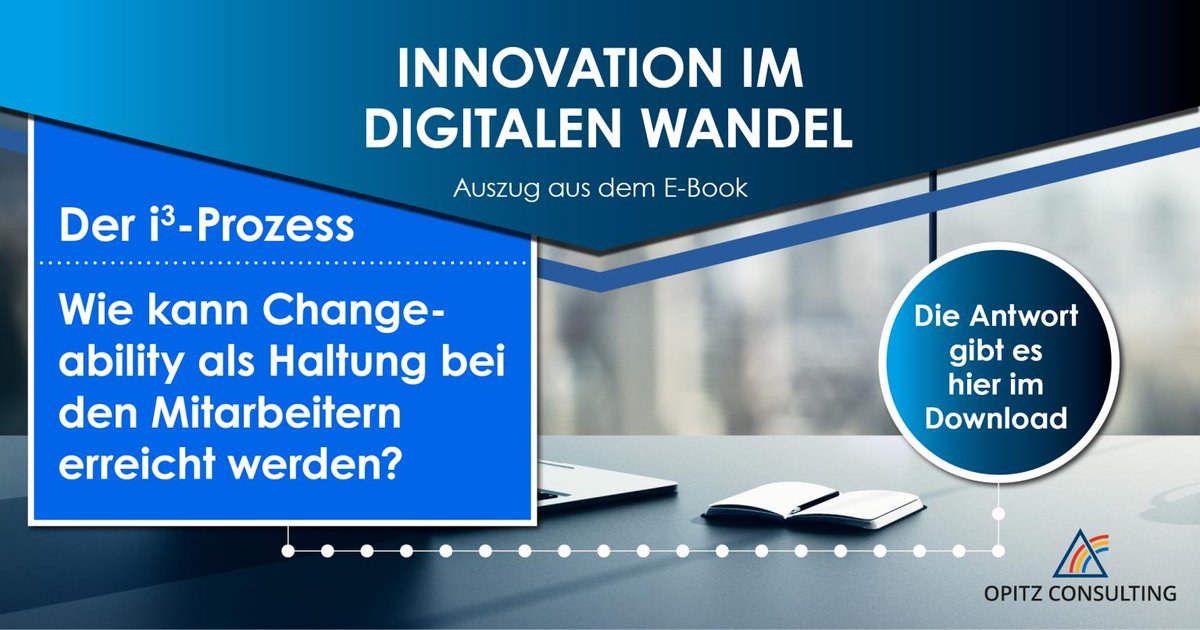 Wie kann Changeability als Haltung bei den Mitarbeitern erreicht werden? Gar nicht so einfach ohne einen Plan, den OPITZ CONSULTING Deutschland GmbH uns mit dem #i3Prozess liefert. Laden Sie sich jetzt das kostenlose E-Book herunter:
lnkd.in/guaFNxz