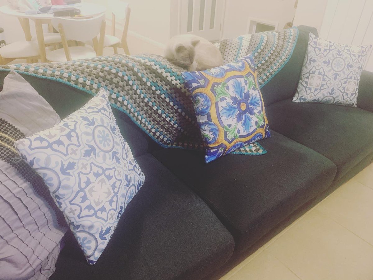 RaichuRee's tweet photo. I almost forgot to mention - I finished another project a couple days ago. Safe to say I have The Boss��� seal of approval 😂😴
#crochet #grannysquare #grannythrow #oscar #siamese #ragdoll https://t.co/s1YgV60UeZ