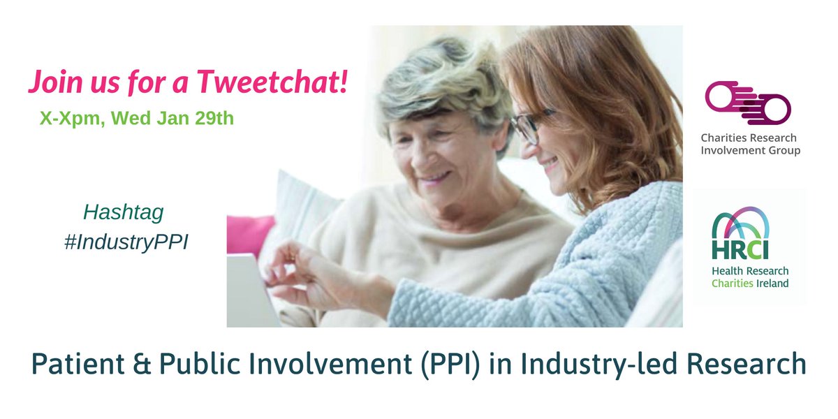 Shared Learning Group on Involvement (@slginvolvement) on Twitter photo On 29 Jan 8pm GMT <a href="/SLGInvolvement/">Shared Learning Group on Involvement</a> & <a href="/HRCIreland/">Health Research Charities Ireland - HRCI</a> are hosting a Tweetchat on patient and public involvement in industry-led research. Join the discussion about #patientinvolvement in medicines research & development #industryPPI - more info: bit.ly/372G6vv #whywedoresearch On 29 Jan 8pm GMT <a href="/SLGInvolvement/">Shared Learning Group on Involvement</a> & <a href="/HRCIreland/">Health Research Charities Ireland - HRCI</a> are hosting a Tweetchat on patient and public involvement in industry-led research. Join the discussion about #patientinvolvement in medicines research & development #industryPPI - more info: bit.ly/372G6vv #whywedoresearch