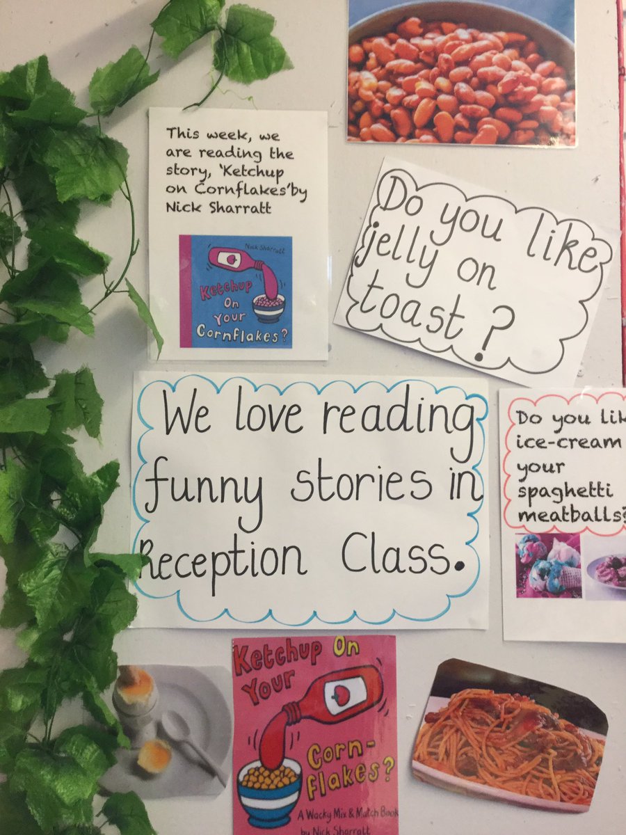 EgertonCPSchool's tweet image. Reception Class have loved reading the story ‘Ketchup on Cornflakes’ by Nick Sharratt. Have a look at our reading and writing walls in EYFS at Egerton. #readingeyfs #writinginEYFS