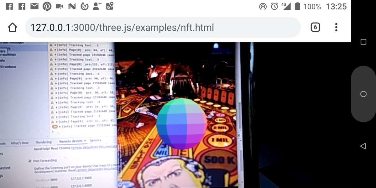 kalwalt's tweet image. Super news! We can display a sphere onto the Pinball image! A great step with #NFT inside #Arjs thanks to the new #jsartoolkit5 version we developed with @thor_bux @nicolocarp and many other. Check the PR github.com/jeromeetienne/…
#javascript #Artoolkit #opensource #AR #markerless